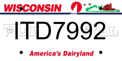 ITD7992 Wisconsin License Plate