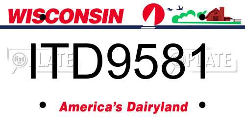 ITD9581 Wisconsin License Plate