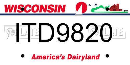 ITD9820 Wisconsin License Plate