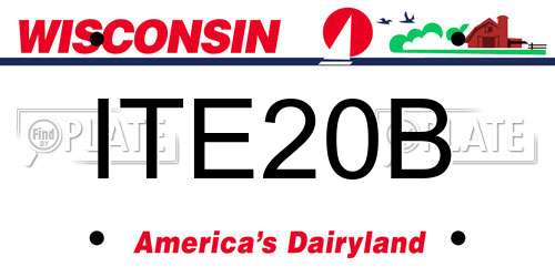 ITE20B Wisconsin License Plate