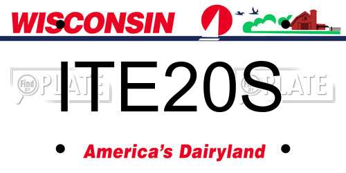 ITE20S Wisconsin License Plate
