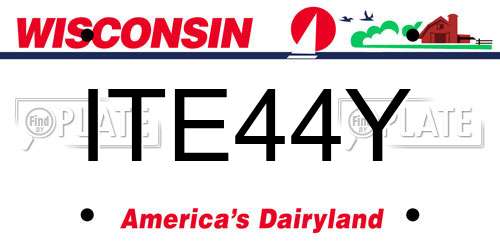 ITE44Y Wisconsin License Plate