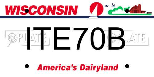 ITE70B Wisconsin License Plate