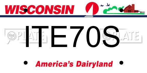 ITE70S Wisconsin License Plate