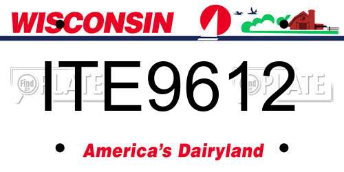 ITE9612 Wisconsin License Plate
