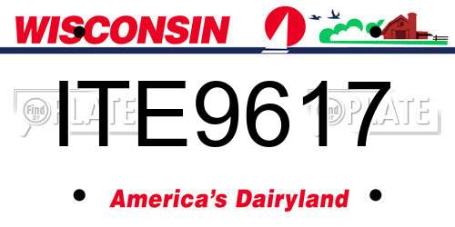 ITE9617 Wisconsin License Plate