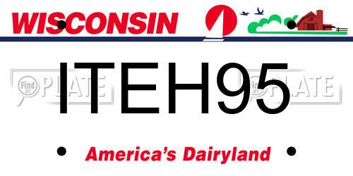 ITEH95 Wisconsin License Plate