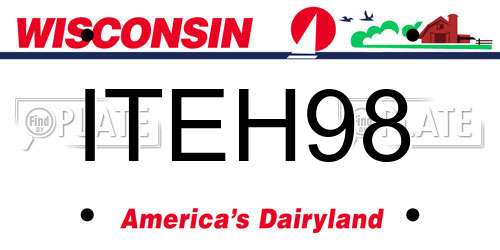 ITEH98 Wisconsin License Plate
