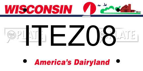 ITEZ08 Wisconsin License Plate