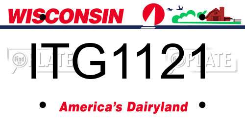 ITG1121 Wisconsin License Plate