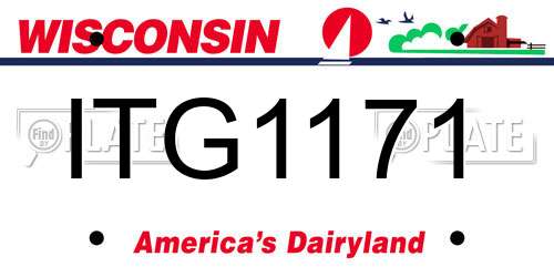 ITG1171 Wisconsin License Plate