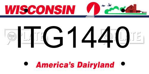 ITG1440 Wisconsin License Plate