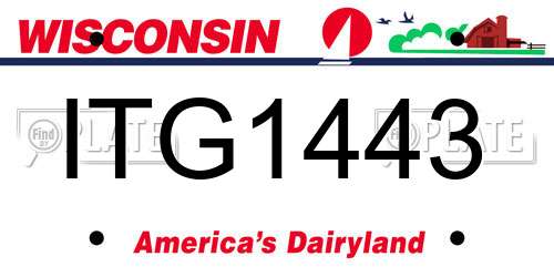 ITG1443 Wisconsin License Plate