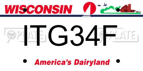 ITG34F Wisconsin License Plate