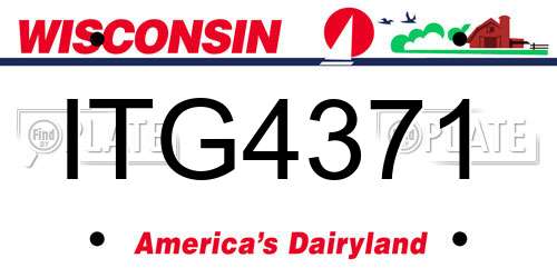 ITG4371 Wisconsin License Plate