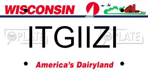 ITGIIZI Wisconsin License Plate