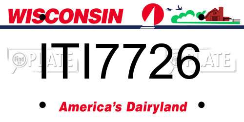 ITI7726 Wisconsin License Plate