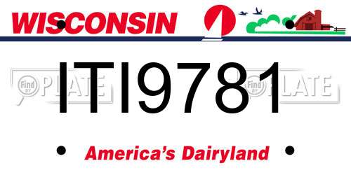 ITI9781 Wisconsin License Plate