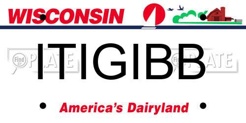 ITIGIBB Wisconsin License Plate