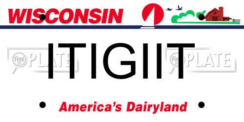 ITIGIIT Wisconsin License Plate