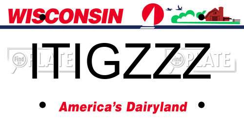ITIGZZZ Wisconsin License Plate