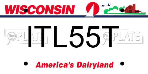 ITL55T Wisconsin License Plate