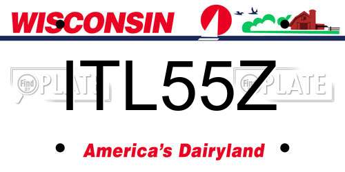 ITL55Z Wisconsin License Plate
