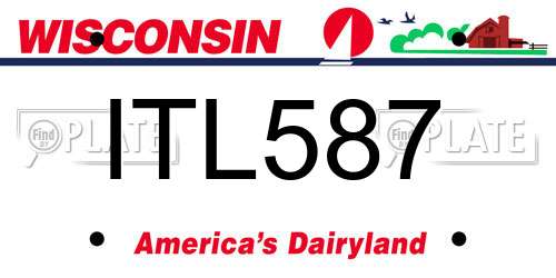 ITL587 Wisconsin License Plate