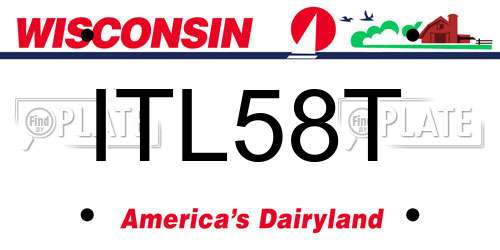ITL58T Wisconsin License Plate