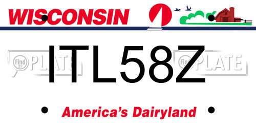 ITL58Z Wisconsin License Plate