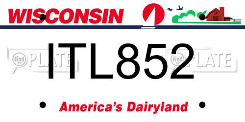 ITL852 Wisconsin License Plate
