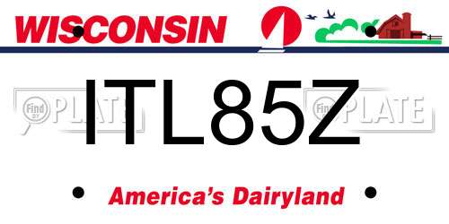 ITL85Z Wisconsin License Plate