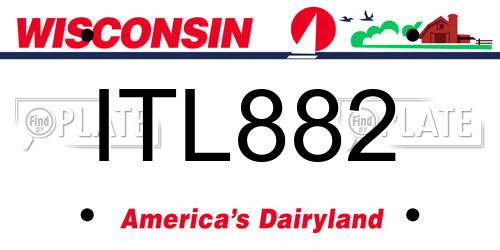 ITL882 Wisconsin License Plate
