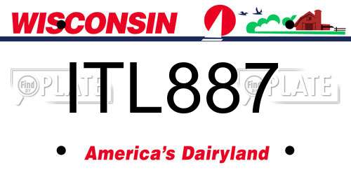 ITL887 Wisconsin License Plate