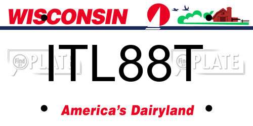 ITL88T Wisconsin License Plate