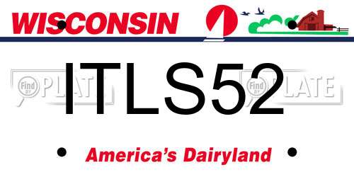 ITLS52 Wisconsin License Plate