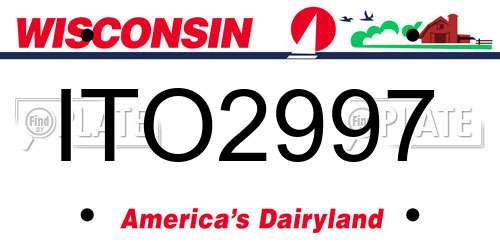 ITO2997 Wisconsin License Plate