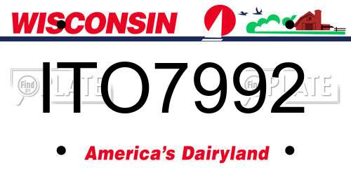 ITO7992 Wisconsin License Plate