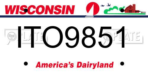 ITO9851 Wisconsin License Plate
