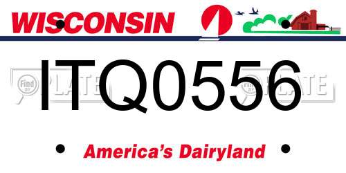 ITQ0556 Wisconsin License Plate