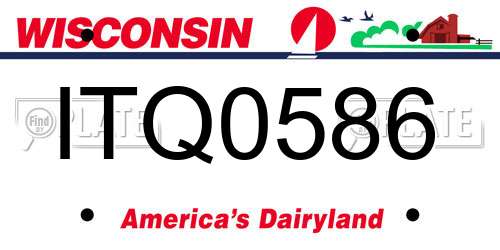 ITQ0586 Wisconsin License Plate