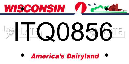 ITQ0856 Wisconsin License Plate