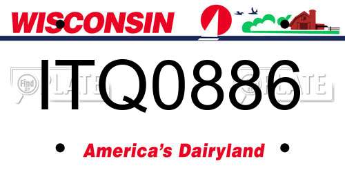 ITQ0886 Wisconsin License Plate