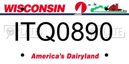 ITQ0890 Wisconsin License Plate
