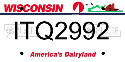 ITQ2992 Wisconsin License Plate
