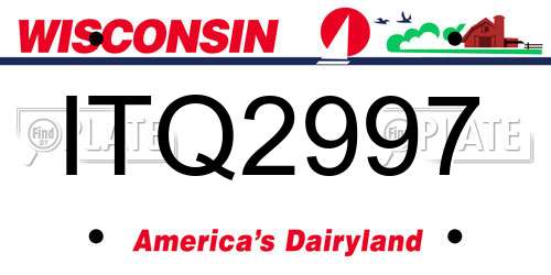 ITQ2997 Wisconsin License Plate