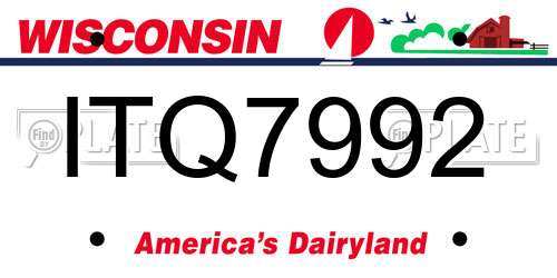 ITQ7992 Wisconsin License Plate