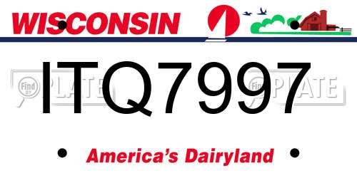 ITQ7997 Wisconsin License Plate