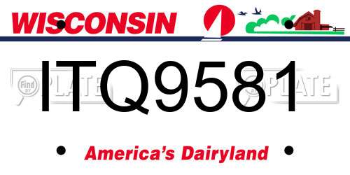 ITQ9581 Wisconsin License Plate