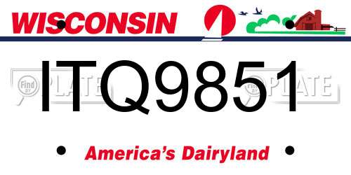 ITQ9851 Wisconsin License Plate